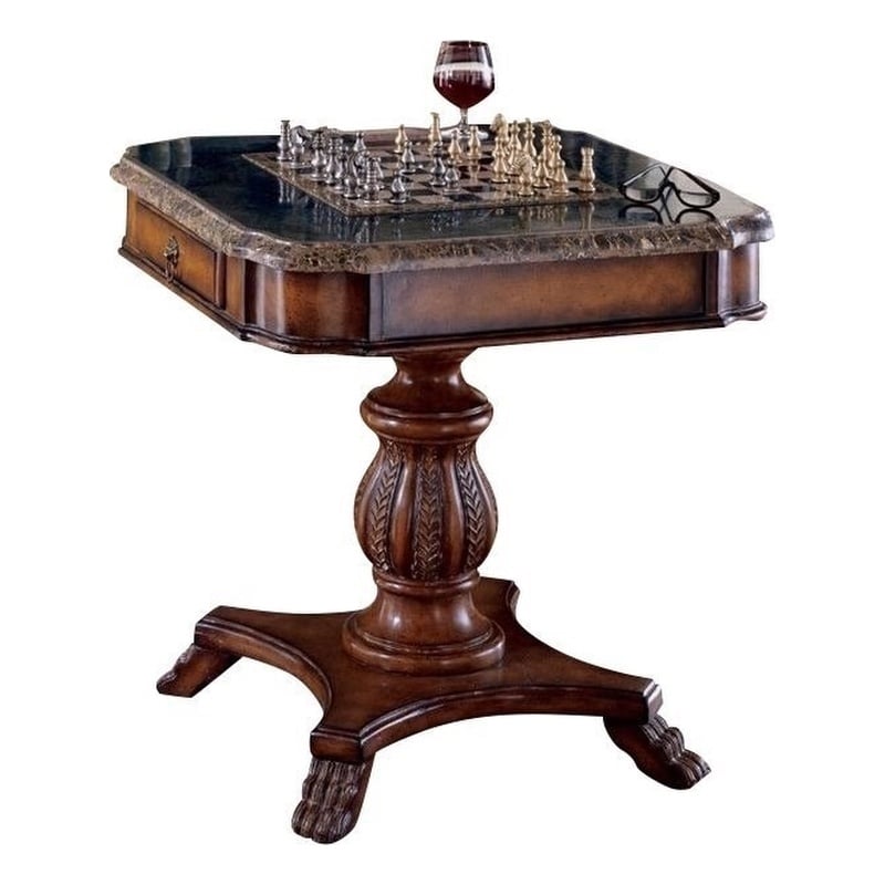 Beaumont Lane Wood Brown Game Table Circular Reversible 31