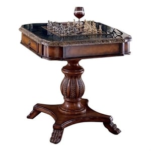 Beaumont Lane Wood Brown Game Table Circular Reversible 31&quot W x 30&quot D Unassembled