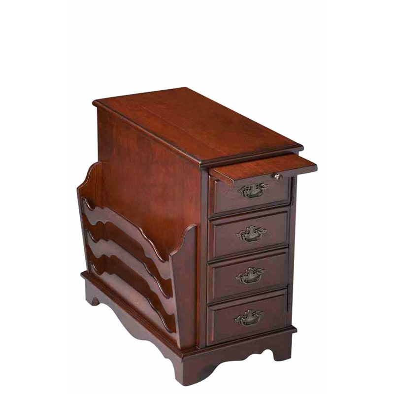 Beaumont Lane Wood Plantation Cherry/Antique Brass Magazine Table Rectangular 24