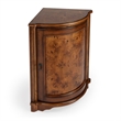 Beaumont Lane Transitional Wood Corner Cabinet in Ash Burl Brown