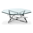 Beaumont Lane Glass Nickel Coffee Table Octagonal