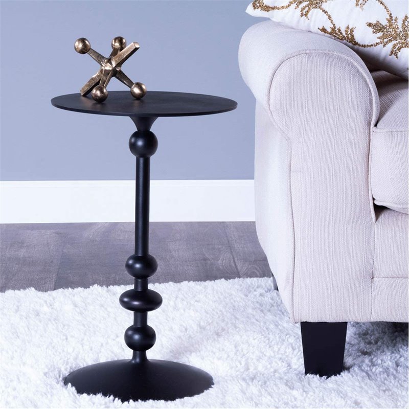 Beaumont Lane Iron Black End Table Round 19.25