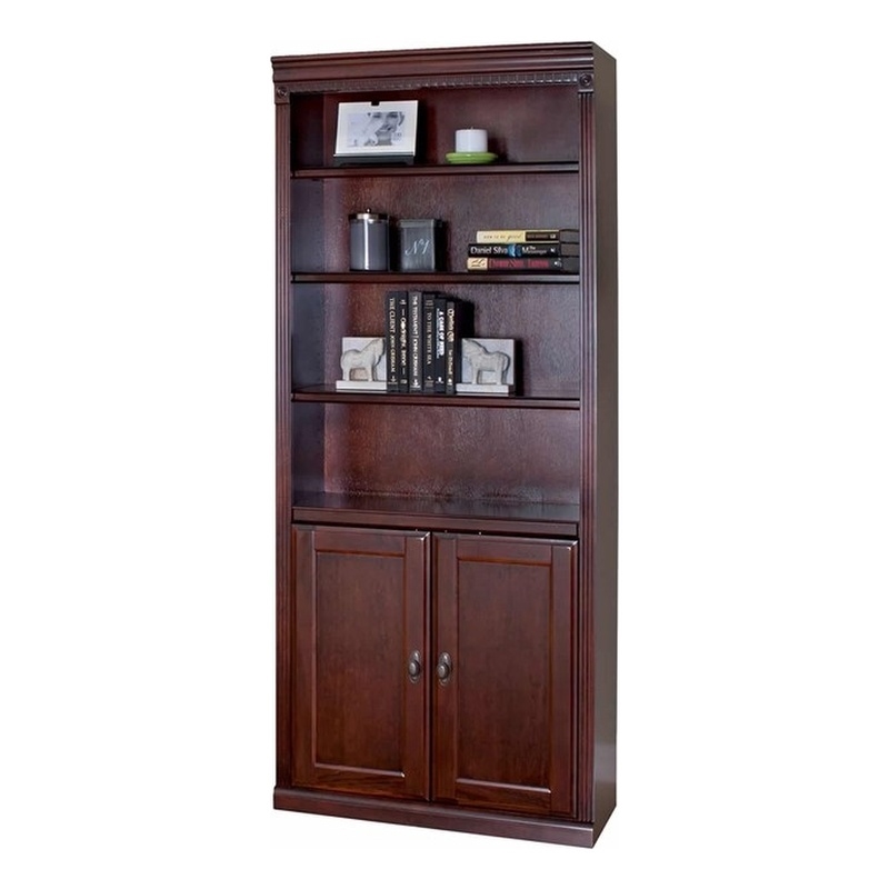 Beaumont Lane Wood Vibrant Cherry Bookcase Rectangular Fully Assembled