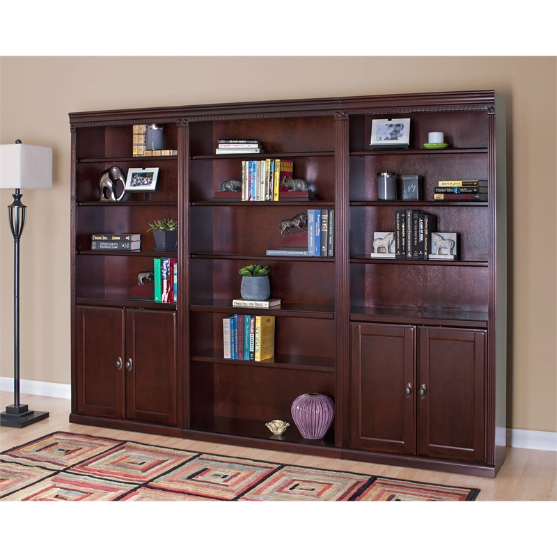 Beaumont Lane Wood Vibrant Cherry Bookcase Rectangular Fully Assembled
