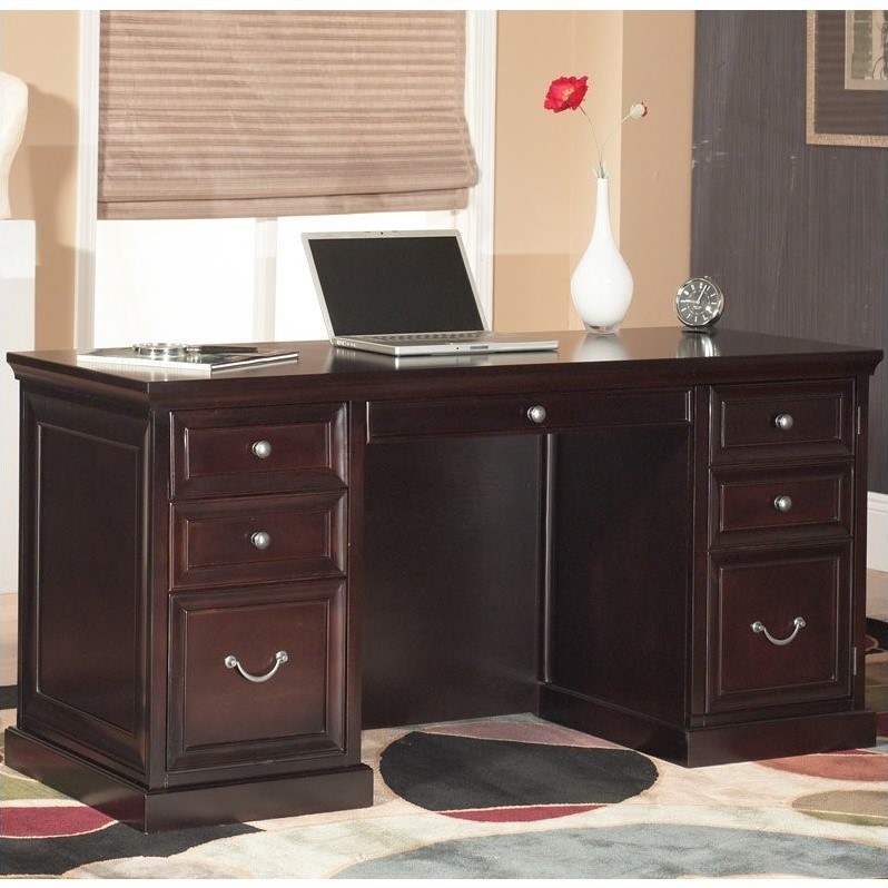 Beaumont Lane Double Pedestal Desk in Espresso
