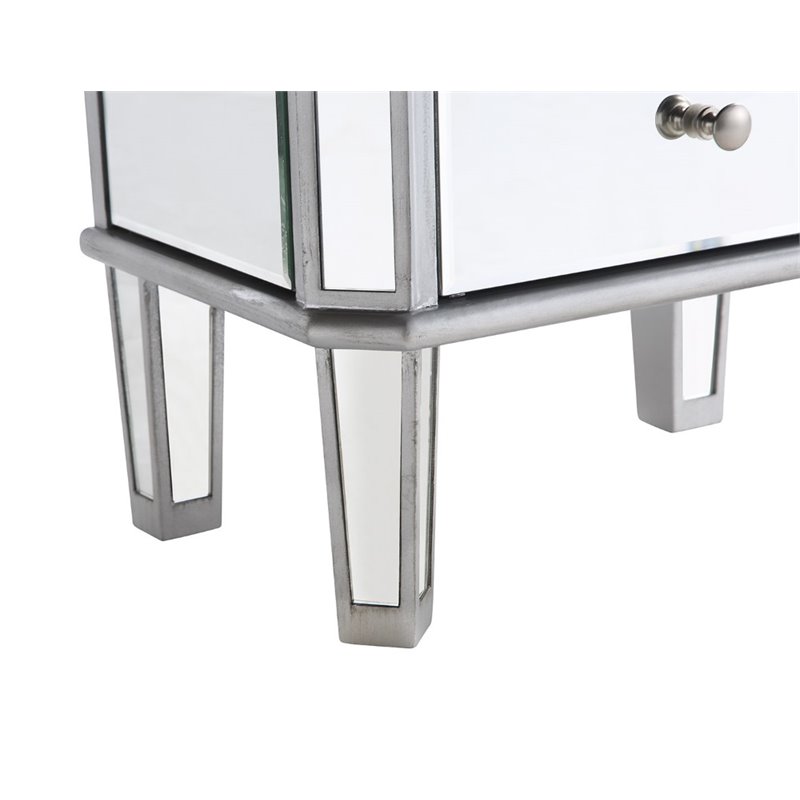 Beaumont Lane Mirrored Silver Jewelry Armoire Unassembled