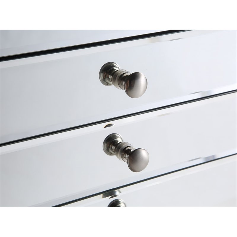 Beaumont Lane Mirrored Silver Jewelry Armoire Unassembled