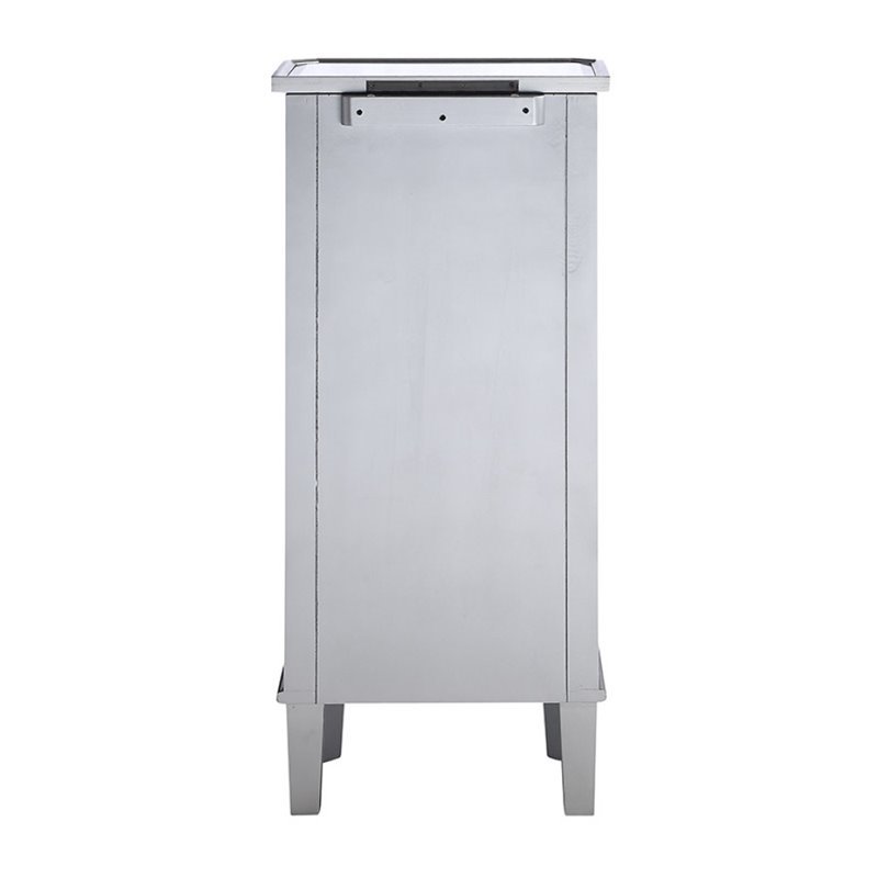 Beaumont Lane Mirrored Silver Jewelry Armoire Unassembled