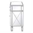Beaumont Lane 2 Door Mirrored Glass/Marble Chest in Silver/Clear