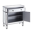 Beaumont Lane 2 Door Mirrored Glass/Marble Chest in Silver/Clear