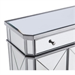 Beaumont Lane 2 Door Mirrored Glass/Marble Chest in Silver/Clear