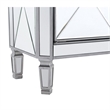 Beaumont Lane 2 Door Mirrored Glass/Marble Chest in Silver/Clear