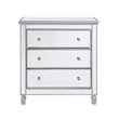 Beaumont Lane Modern 3-Drawer Solid Wood/MDF Chest in Silver