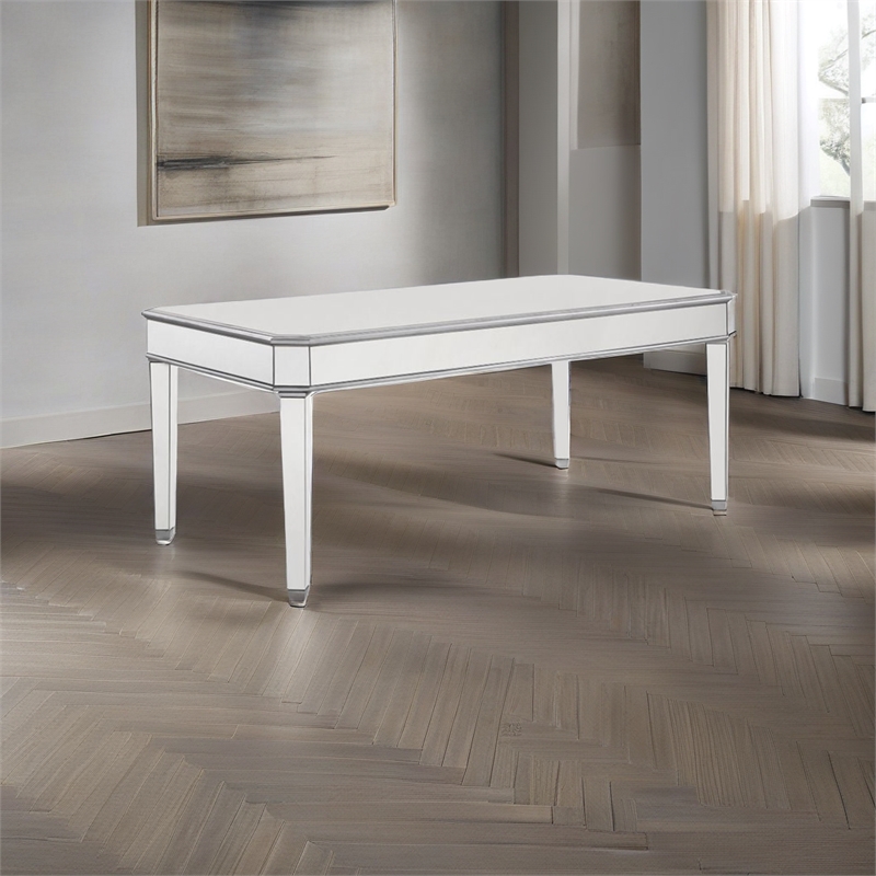 Beaumont Lane Solid Wood Silver Dining Table Rectangular 60