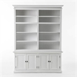 Beaumont Lane Wood Double Bookcase in Pure White/Antique Brass