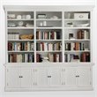Beaumont Lane Mahogany Pure White Bookcase Rectangular Adjustable Shelving 94.5