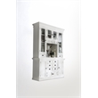 Beaumont Lane Solid Mahogany Pure White China Cabinet Rectangular Beveled Glass 86.6