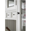 Beaumont Lane Solid Mahogany Pure White China Cabinet Rectangular Beveled Glass 86.6
