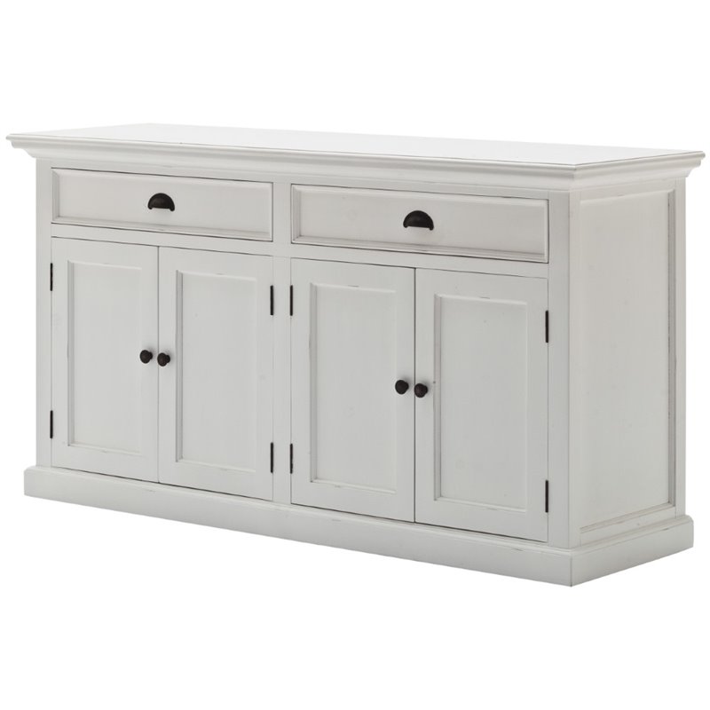 Beaumont Lane Storage Cabinet with Hutch in Pure White