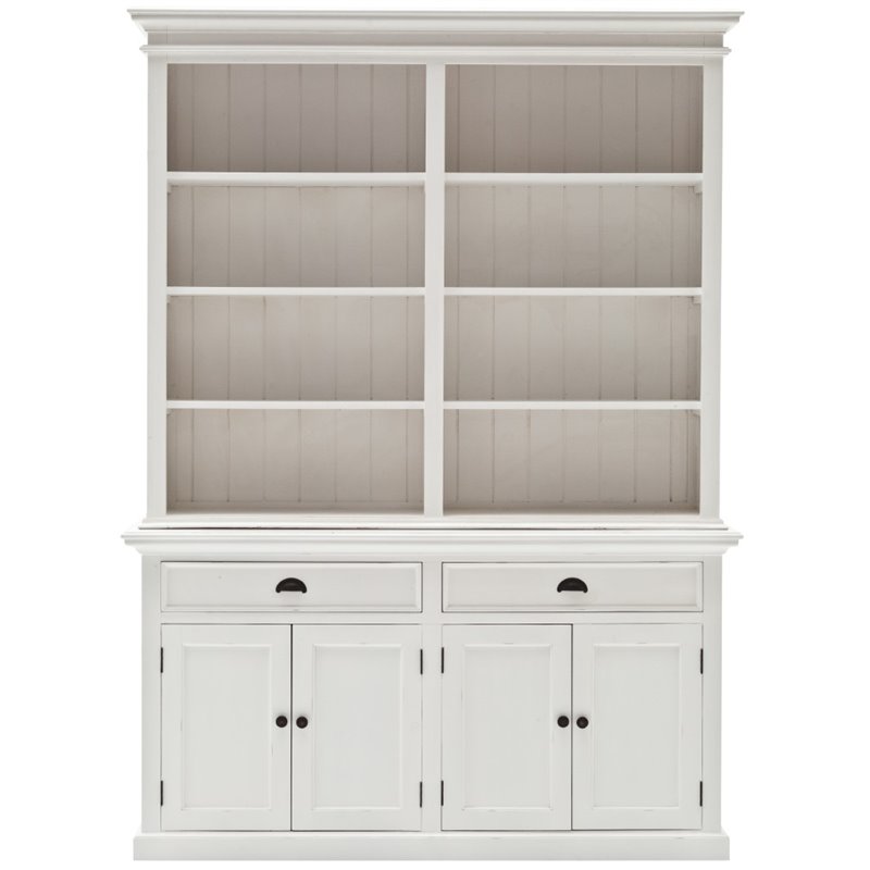 Beaumont Lane Storage Cabinet with Hutch in Pure White