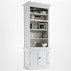 Beaumont Lane Mahogany Pure White Bookcase Rectangular Adjustable Shelving 86.61&quot Unassembled