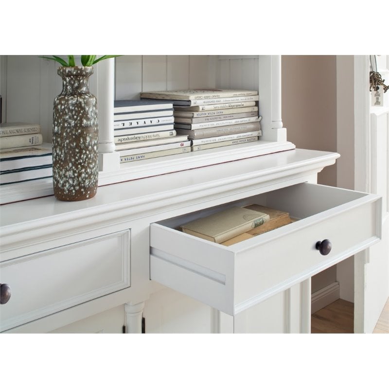 Beaumont Lane Storage Cabinet with Hutch in Pure White