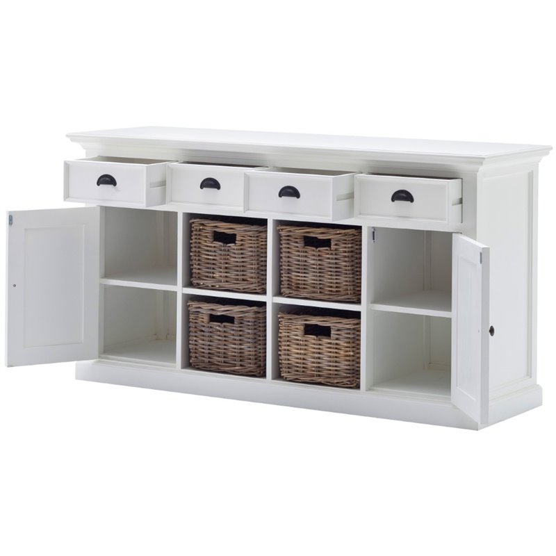 Beaumont Lane Buffet with 4 Baskets in Pure White