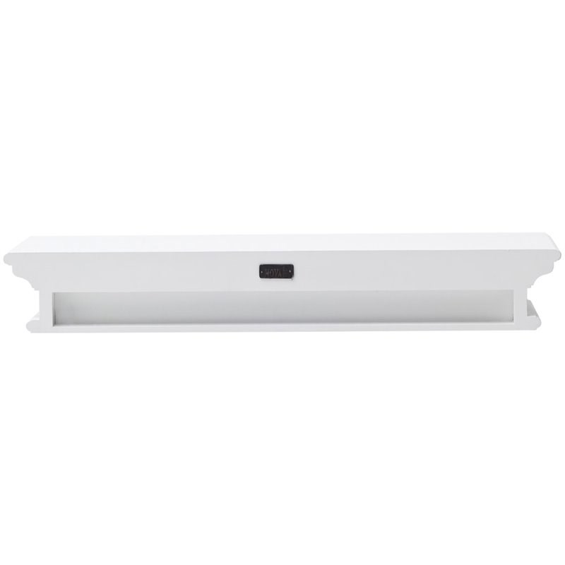 Beaumont Lane Solid Mahogany White Wall Shelf Rectangular Hand Finished 47.24