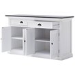 Beaumont Lane Pure White Wood Sideboard Dining Buffet With Black Top - Assembled