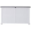 Beaumont Lane Pure White Wood Sideboard Dining Buffet With Black Top - Assembled