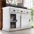 Beaumont Lane Sliding Door Buffet in Pure White and Black