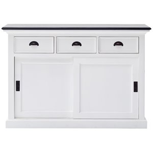 Beaumont Lane Sliding Door Buffet in Pure White and Black