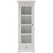 Beaumont Lane Solid Mahogany Pure White Curio Cabinet Rectangular Beveled Glass 74.8