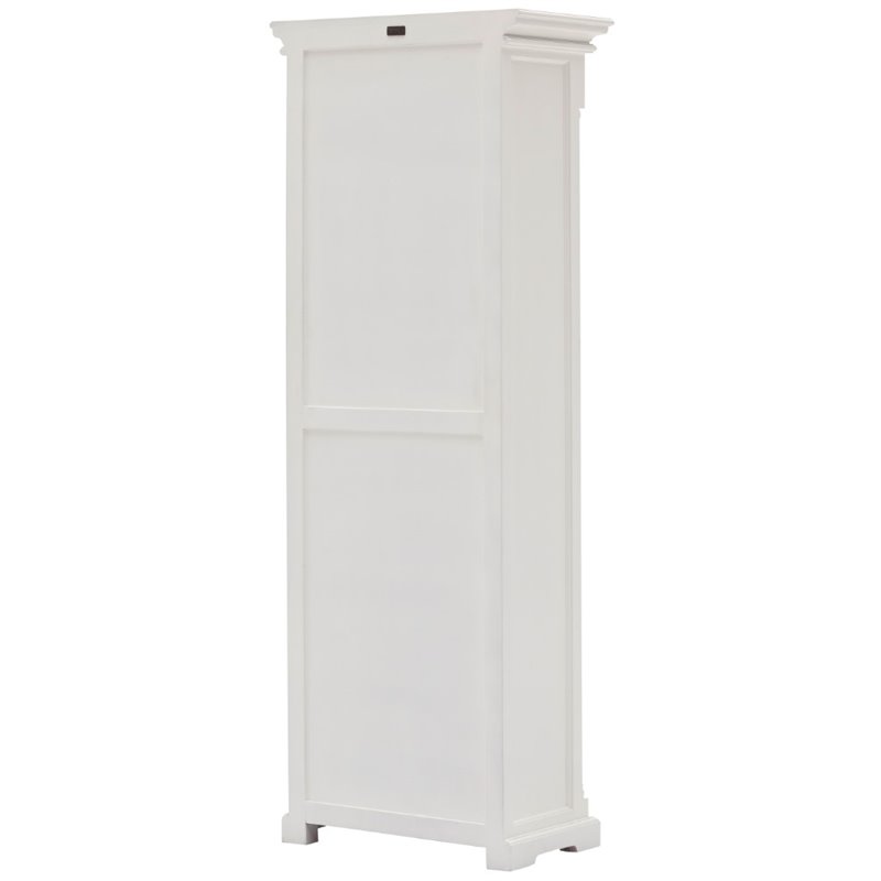 Beaumont Lane Solid Mahogany Pure White Curio Cabinet Rectangular Beveled Glass 74.8