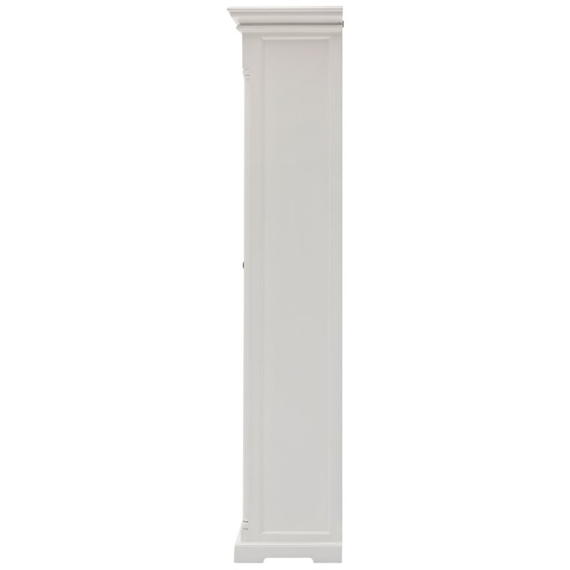 Beaumont Lane Solid Mahogany Pure White Curio Cabinet Rectangular Beveled Glass 74.8