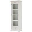 Beaumont Lane Solid Mahogany Pure White Curio Cabinet Rectangular Beveled Glass 74.8