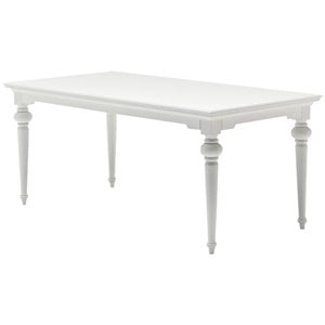 Beaumont Lane Solid Mahogany Pure White Dining Table Rectangular 70.9&quot x 35.4&quot Easy to Assemble