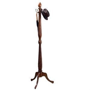 Beaumont Lane 68&quotH Wood Free-Standing 4-Hook Coat Rack in Dark Brown/Cherry