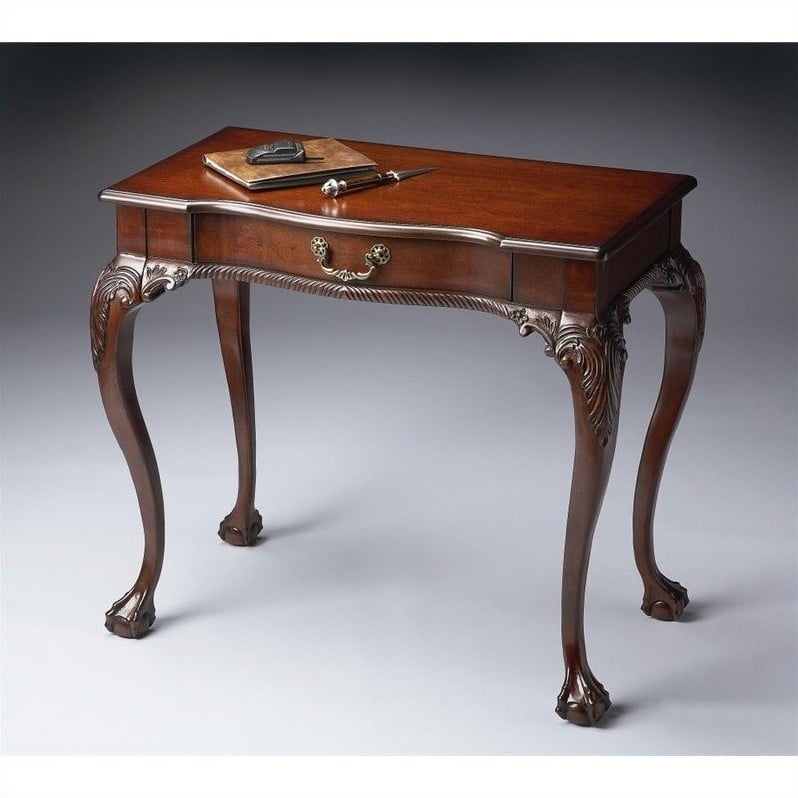 Beaumont Lane Traditional Wood Writing Desk in Cherry Finish