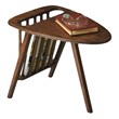 Beaumont Lane Mango Wood Dark Brown Magazine Table Triangular Distressed 18
