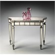 Beaumont Lane Modern Solid Wood Mirrored Console Table in Pewter