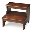 Beaumont Lane Traditional Acacia Wood 2-Step Stool in Chestnut Brown
