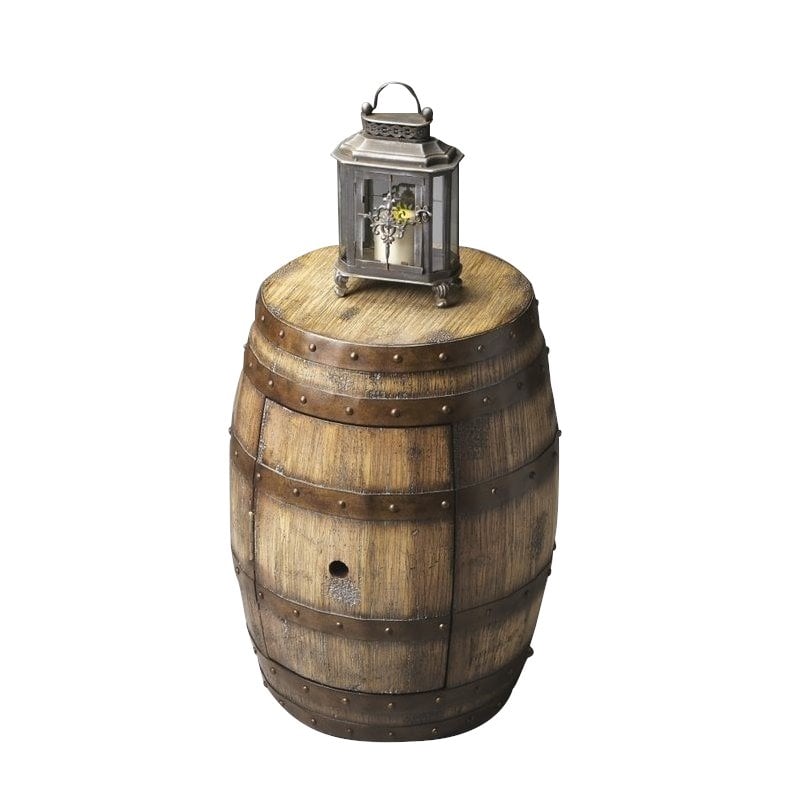 Beaumont Lane Barrel Table in Medium Brown