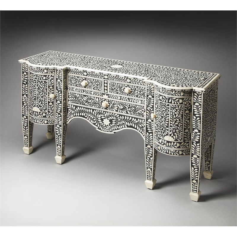 Beaumont Lane Bone Inlay Buffet in Black
