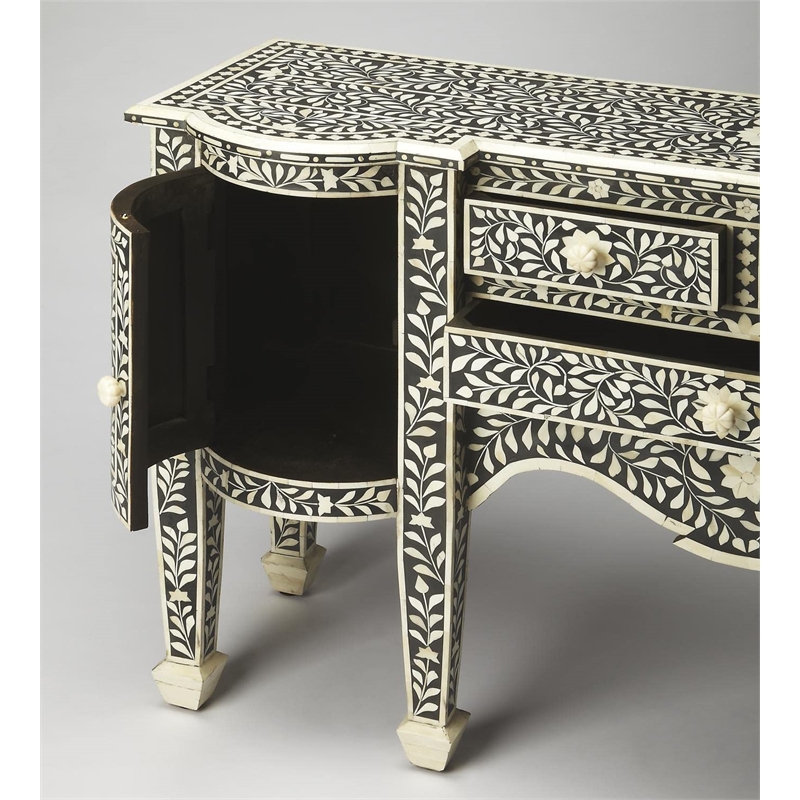 Beaumont Lane Bone Inlay Buffet in Black