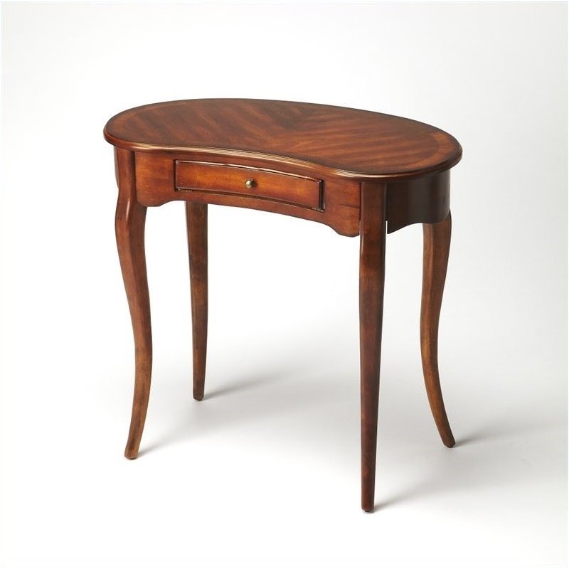 Beaumont Lane Cherry Medium Brown Writing Desk Kidney Distressed Finish 30