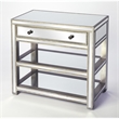 Beaumont Lane 2 Shelves Solid Wood Mirror Console Table in Silver