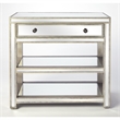 Beaumont Lane 2 Shelves Solid Wood Mirror Console Table in Silver