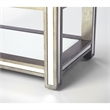 Beaumont Lane 2 Shelves Solid Wood Mirror Console Table in Silver