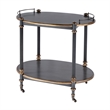 Beaumont Lane Olive Ash Burl Medium Brown Serving Cart Oval Distressed 31